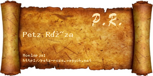 Petz Róza névjegykártya