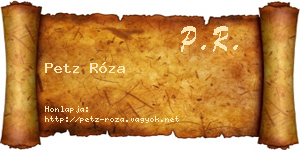 Petz Róza névjegykártya