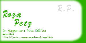 roza petz business card